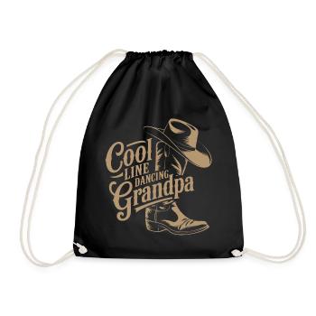 Casual Cowboy Line Dance Grandpa Saying - Drawstring Bag - black - Front