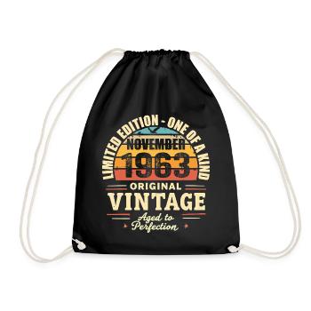November 1963 Best Gift 1963 - November 1963 - Drawstring Bag - black - Front