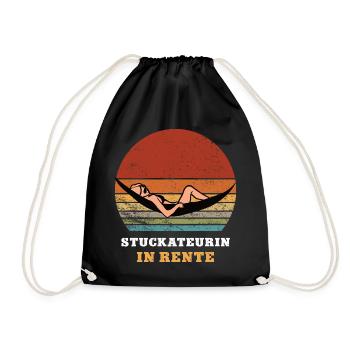 plasterer pension retirement pensioner plasterers - Drawstring Bag - black - Front