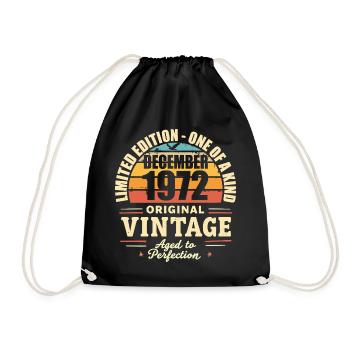 fête d anniversaire décembre 1972 - december 1972 - Sac de sport léger - noir - Devant