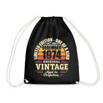 fête d anniversaire décembre 1974 - december 1974 - Sac de sport léger - noir - Devant