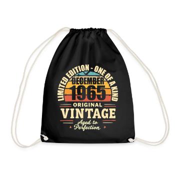 fête d anniversaire décembre 1965 - december 1965 - Sac de sport léger - noir - Devant