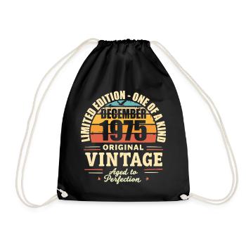 fête d anniversaire décembre 1975 - december 1975 - Sac de sport léger - noir - Devant