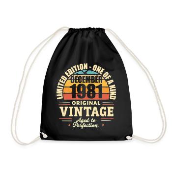 fête d anniversaire décembre 1981 - december 1981 - Sac de sport léger - noir - Devant