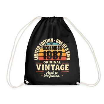 fête d anniversaire décembre 1987 - december 1987 - Sac de sport léger - noir - Devant