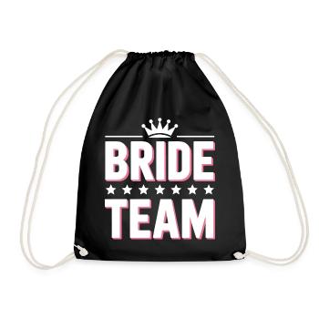 Bridal Team Crown Team Bride - Drawstring Bag - black - Front