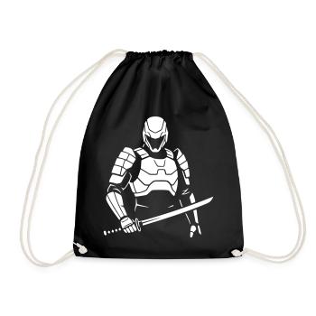 Cyberpunk Samurai Roboter Krieger Vektor - Turnbeutel - Schwarz - Vorne