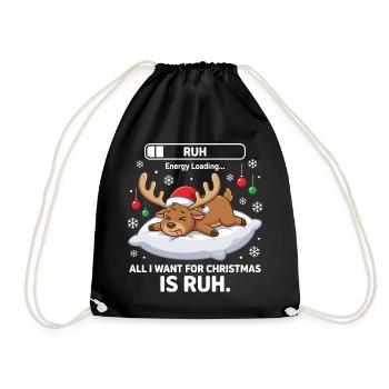 Chemise de Noël cadeau renne pour hommes drôle - Sac de sport léger - noir - Devant