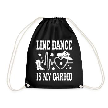 Line dancing is my cardio - Drawstring Bag - black - Front
