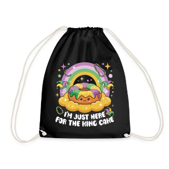 King Cake Mardi Gras Kawaii - Drawstring Bag - black - Front