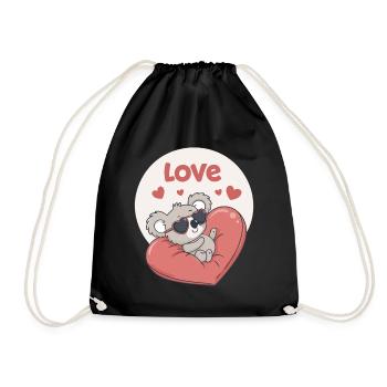 Koala Heart in Colour - Drawstring Bag - black - Front