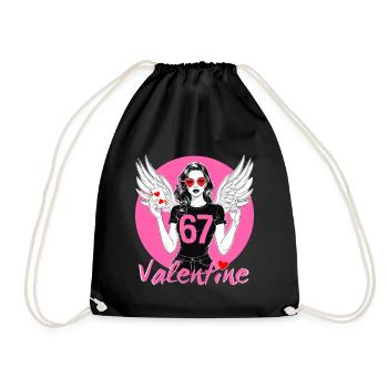 67 Valentine Flügelheldin - Turnbeutel - Schwarz - Vorne