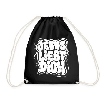 Jésus t’aime, lettres bouillonnantes - Sac de sport léger - noir - Devant