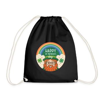 St. Patrick's Regenbogen-Kobold - Turnbeutel - Schwarz - Vorne