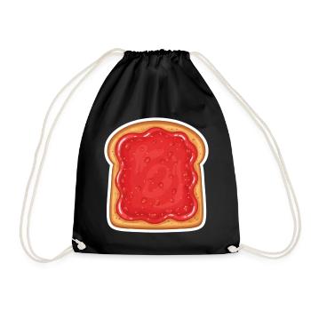 Jam bread - Drawstring Bag - black - Front