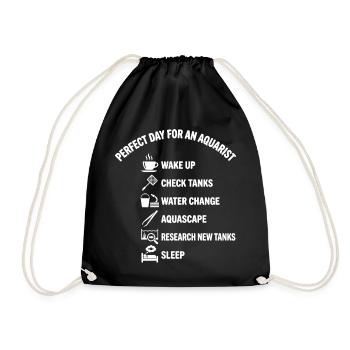Aquarium Day For An Aquarist Fish Tank - Drawstring Bag - black - Front