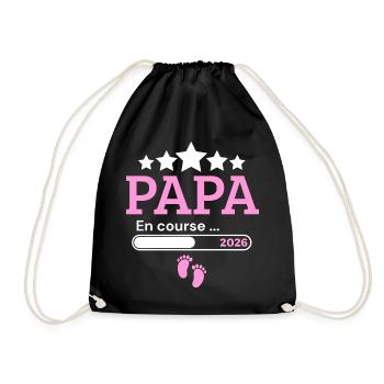 Announcement dad future birth humor - Drawstring Bag - black - Front