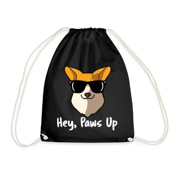 Hey Paws Up Pembroke walisischer Corgi-Hund Design - Turnbeutel - Schwarz - Vorne