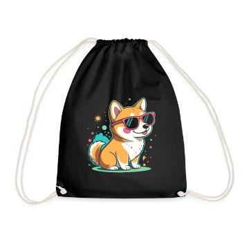 Coole Corgi-Sonnenbrillen - Turnbeutel - Schwarz - Vorne