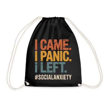Introverted Problem Funny Social Freak - Drawstring Bag - black - Front