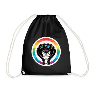 Cobra Royal arc-en-ciel lunettes rétro - Sac de sport léger - noir - Devant