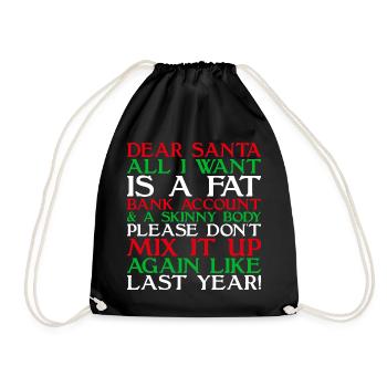 Dear Santa - Drawstring Bag - black - Front