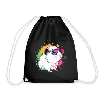 Hamster Pop Art Bunte Brille - Turnbeutel - Schwarz - Vorne