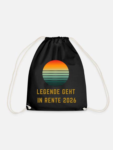 Legende geht in Rente 2026 - Minimalistisches Absc - Turnbeutel - Schwarz