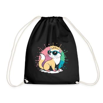 Furet Cool cartoon avec lunettes bleues - Sac de sport léger - noir - Devant