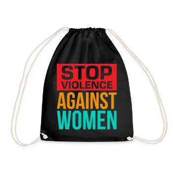 Stop Violence Against Women - Drawstring Bag - black - Front