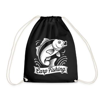 Carp fishing - Drawstring Bag - black - Front