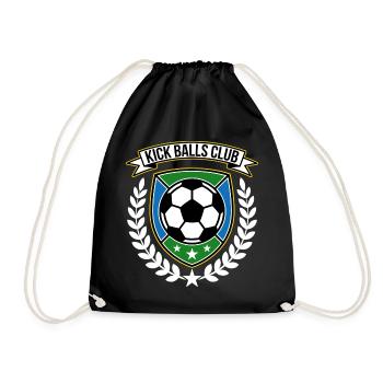 Kick Balls Club Football Crest - Drawstring Bag - black - Front