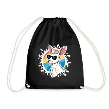 Kangourou Cool - Style Rétro & Lunettes de Soleil - Sac de sport léger - noir - Devant
