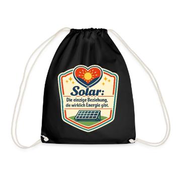 Solarliebe: Energie durch Liebe - Turnbeutel - Schwarz - Vorne