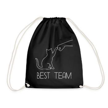 Cat Paw Funny - Drawstring Bag - black - Front