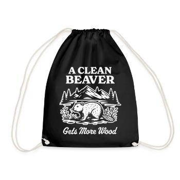 Un castor propre obtient plus de bois - Sac de sport léger - noir - Devant
