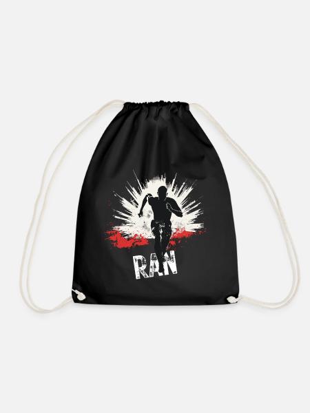 Running Jogging Runner Sprint Design - Drawstring Bag - black