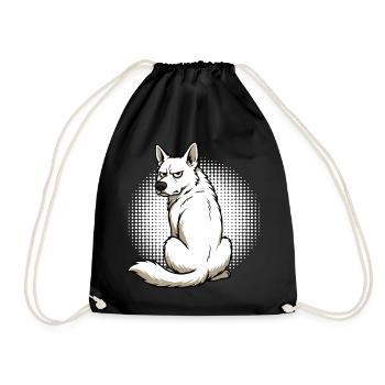 White Shepherd Shepherd Shepherd Dogs - Drawstring Bag - black - Front