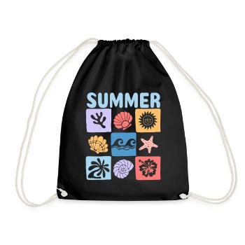 Summer – Maritime sea world full of holiday flair - Drawstring Bag - black - Front