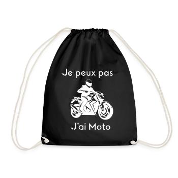 Je peux pas J'ai Moto – Silhouette Moto - Sac de sport léger - noir - Devant