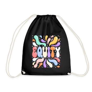 EQUITY Colorful Bubble and Splash Letters - Drawstring Bag - black - Front