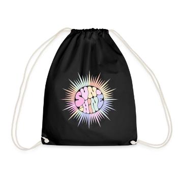 Pastel Sun SUNSHINE Retro Groovy - Turnbeutel - Schwarz - Vorne