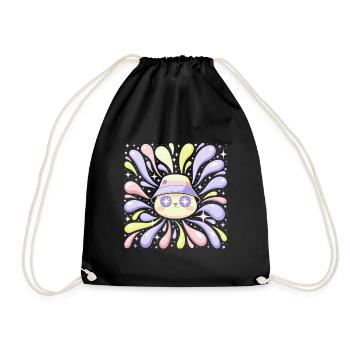 Panda Arc-en-Ciel Burst Étoilé - Sac de sport léger - noir - Devant