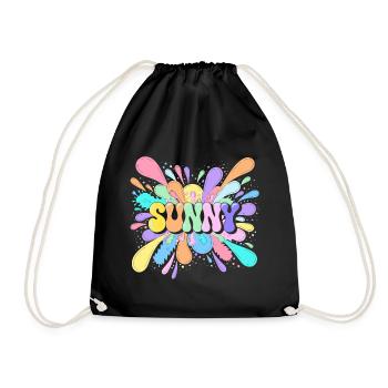 Sunny Splash Color Burst - Drawstring Bag - black - Front