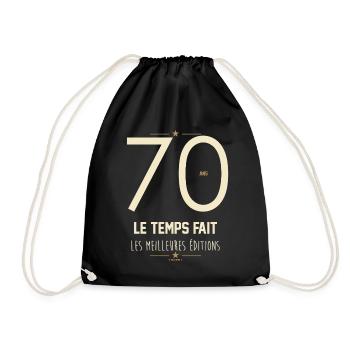 70 Ans Le Temps Fait Les Meilleures Éditions - Sac de sport léger - noir - Devant