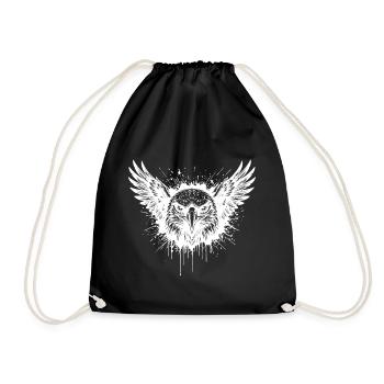 Aigle Majestueux Splash Tattoo Blanc - Sac de sport léger - noir - Devant