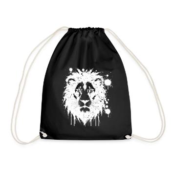 Lion éclaboussures Blanc - Sac de sport léger - noir - Devant