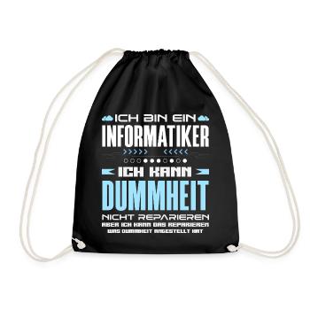Informatiker Dummheit Reparieren - Turnbeutel - Schwarz - Vorne