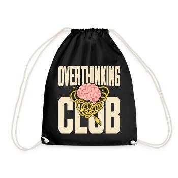 Overthinking Club mit Gedankenchaos - Turnbeutel - Schwarz - Vorne