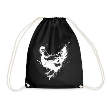Hen Paint Splash White Splash - Turnbeutel - Schwarz - Vorne